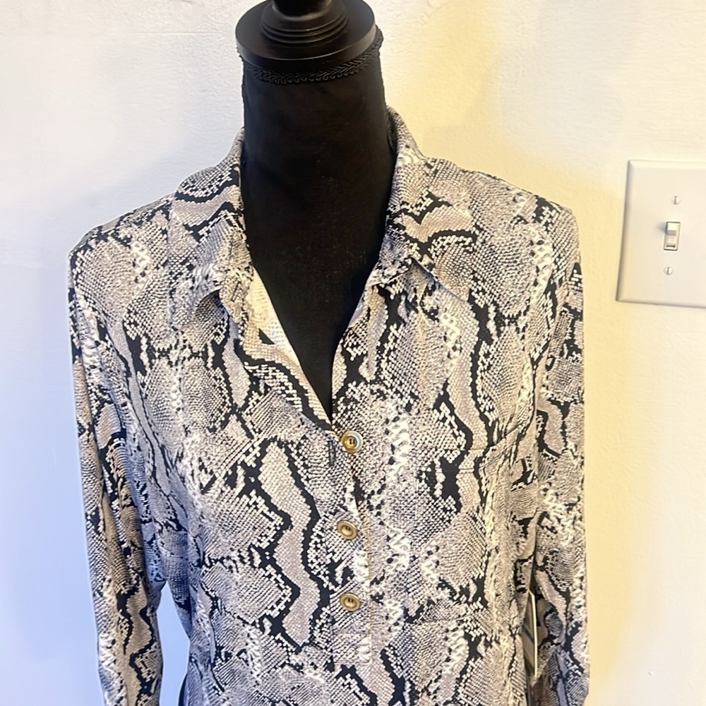 NWT Chaos New York Long Reptile Inspired Print Dress sz. XL - Picture 2 of 12